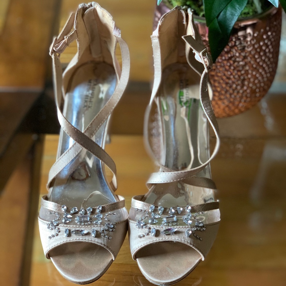 Satin Rhinestone Heel